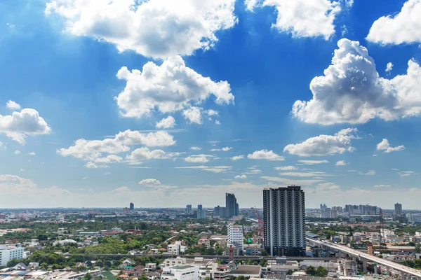 Banguecoque, Tailândia vista aérea com horizonte — Fotografia de Stock