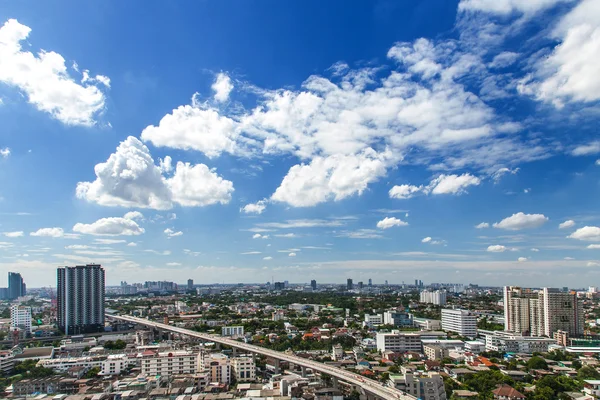 Bangkok, Thajsko letecký pohled s panorama — Stock fotografie