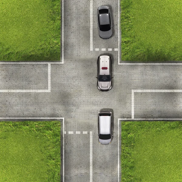 Vista aérea sobre la carretera y la carretera — Foto de Stock