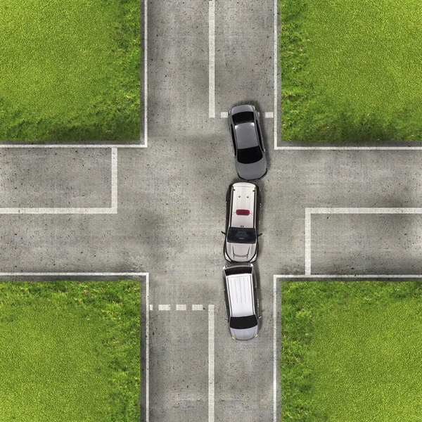 Vista aérea sobre la carretera y la carretera — Foto de Stock