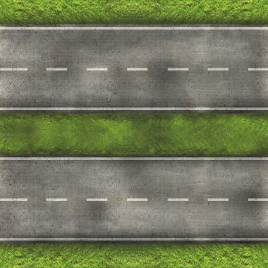 Yol ve otoyol üzerinde havadan görünümü