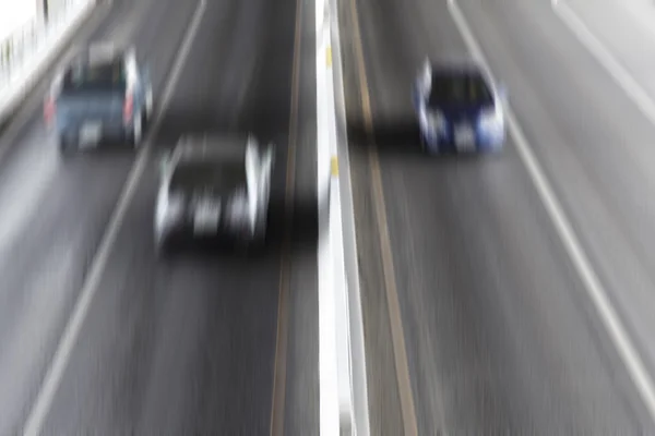 Motion blur of cars on the road