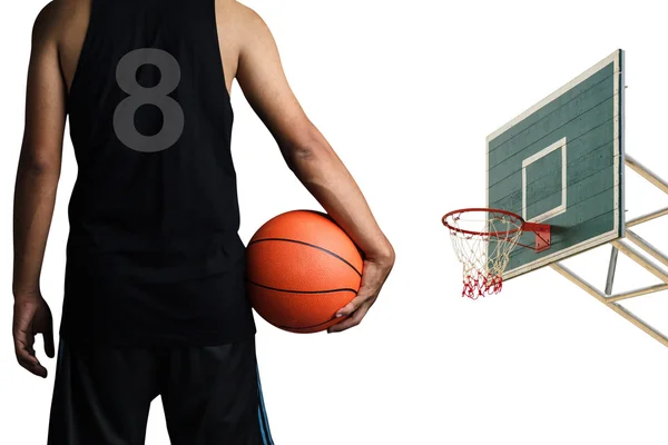 Close-up of basketball player with a ball — Stock Photo, Image