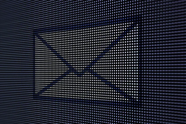 Ηλεκτρονικού ταχυδρομείου σχετικά με οδήγησε οθόνη, σύμβολο τεχνολογιών ηλεκτρονικού ταχυδρομείου — Φωτογραφία Αρχείου
