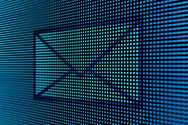 E-mail on led screen, e-mail symbol technologies — Stock Photo, Image