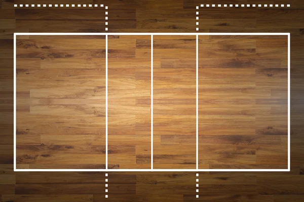 Vue aérienne d'un terrain de volley-ball en bois franc — Photo