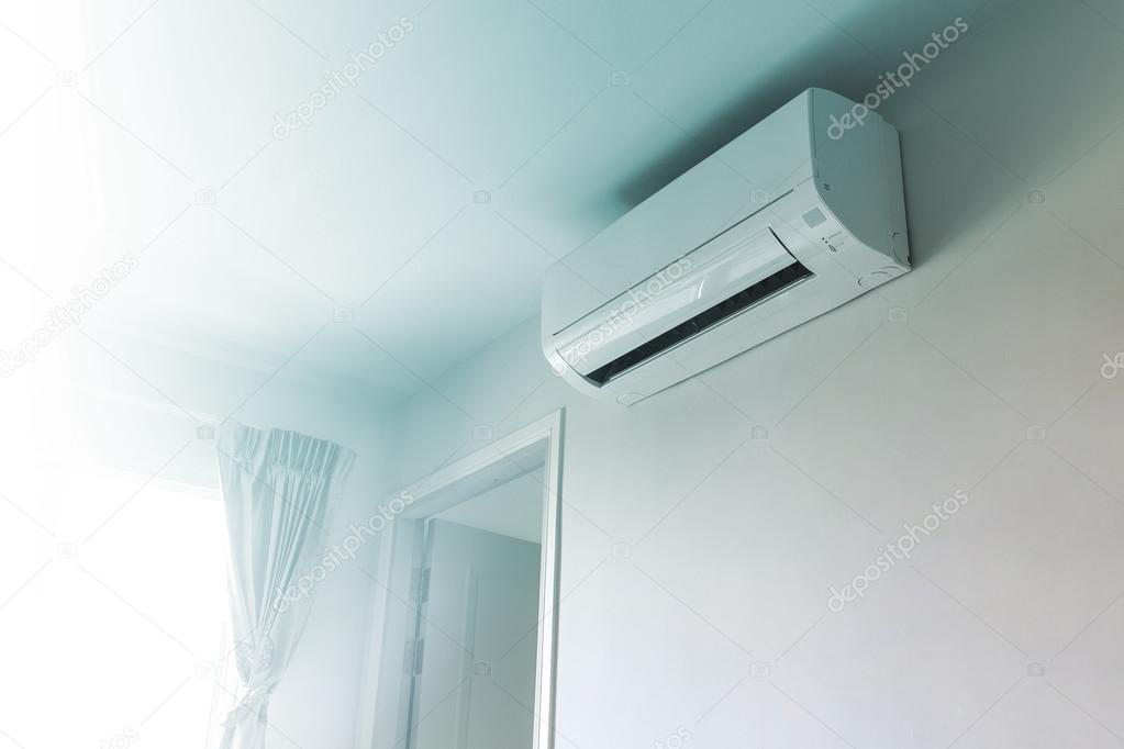 Air conditioner on wall background