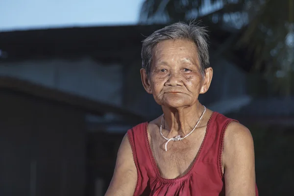 Smiling elderly people in thailand — Stock Photo, Image