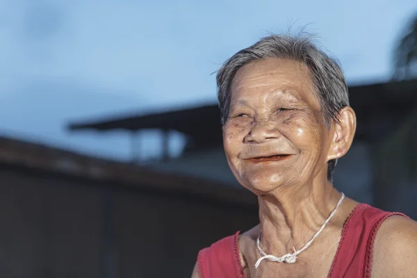 Smiling elderly people in thailand — Stock Photo, Image