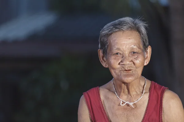 Smiling elderly people in thailand — Stock Photo, Image