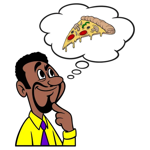 想吃披萨片的人 一个想吃披萨片的人的卡通画 — 图库矢量图片