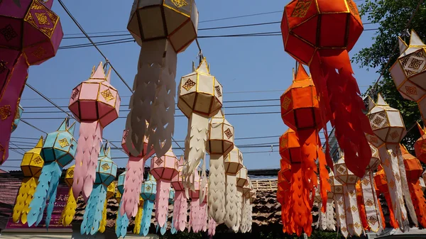 Chiang mai, sokaklarında renkli fener — Stok fotoğraf