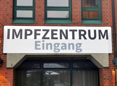 Almanya 'daki Covid Aşılama Merkezi Giriş Alanı