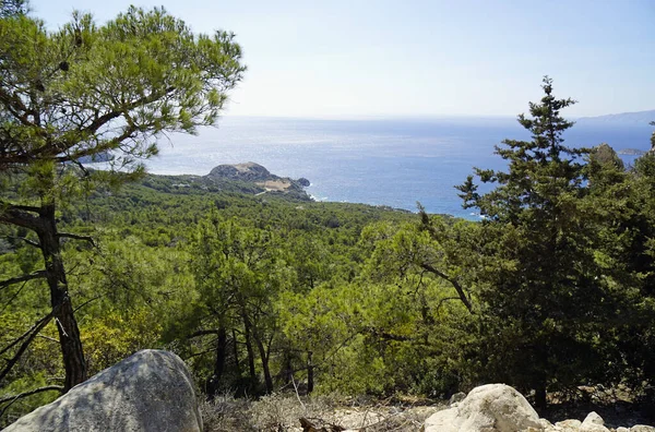 Wilde Küste Der Rhodos Insel Griechenland — Stockfoto