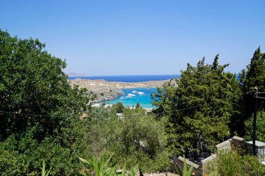 Rhodes Adası 'ndaki Lindoların manzaralı manzarası