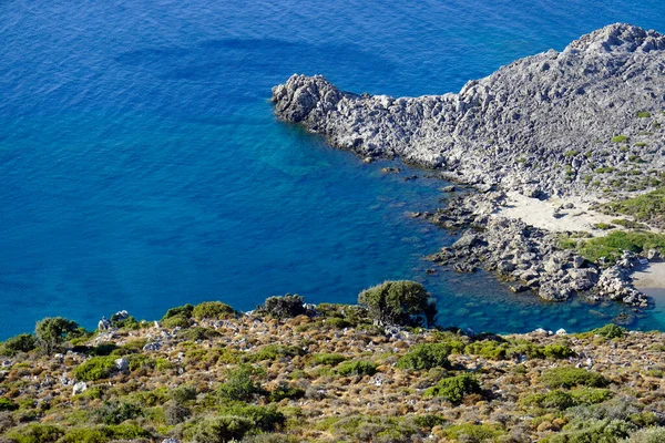 Naturalna Zatoka Ladiko Wyspie Rodos Grecji — Zdjęcie stockowe