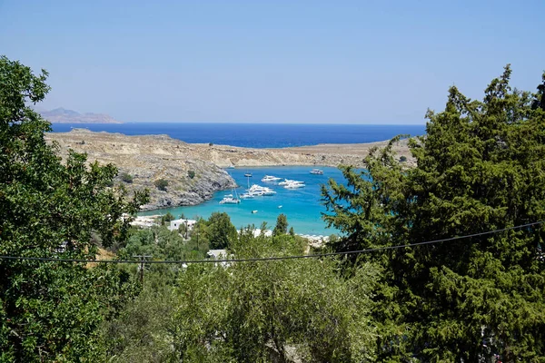 Rhodes Adası 'ndaki Lindoların manzaralı manzarası