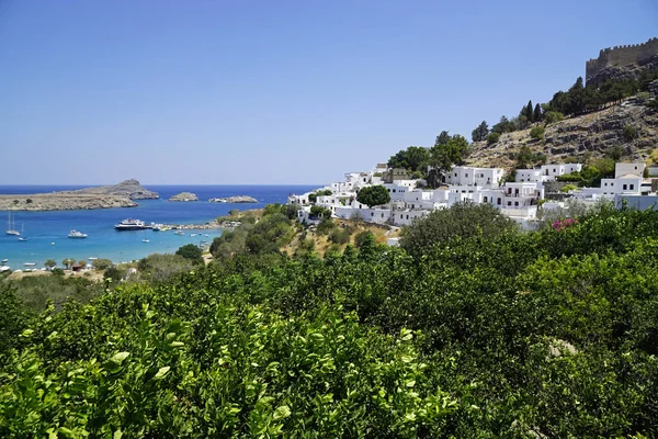 Akropolis Lindos Sull Isola Rodi — Foto Stock