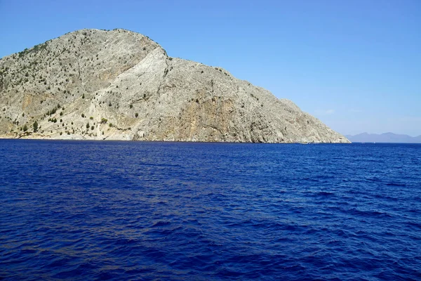 Море Скалы Побережье Вблизи Острова Родос — стоковое фото