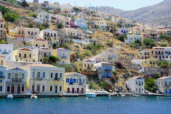 Pequeño Puerto Symi Isla Grecia — Foto de Stock