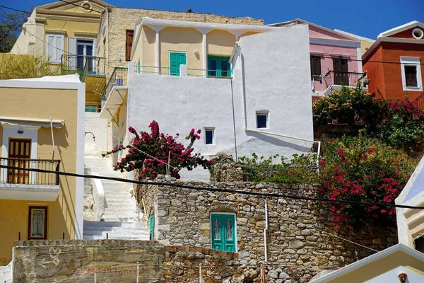 Pequeno Porto Symi Ilha Grécia — Fotografia de Stock