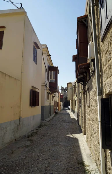 Pequeños Callejones Casco Antiguo Rhodes Grecia — Foto de Stock