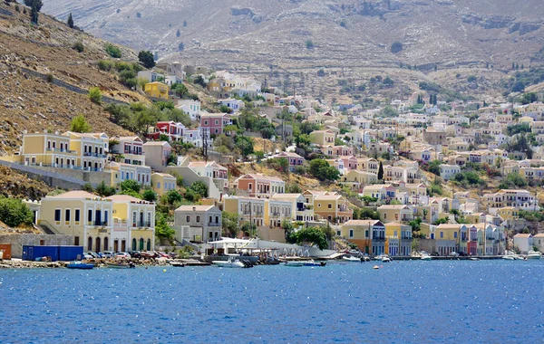 Pequeño Puerto Symi Isla Grecia — Foto de Stock