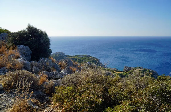 Miradouro Sobre Costa Perto Faliraki Ilha Rhodes — Fotografia de Stock