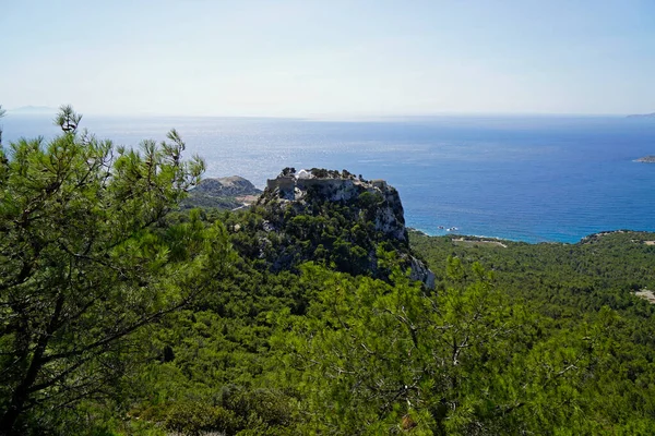 Dzikie Wybrzeże Wyspy Rodos Grecji — Zdjęcie stockowe