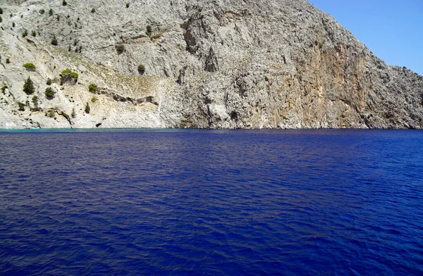 Mer Rochers Sur Côte Près Île Rhodes — Photo