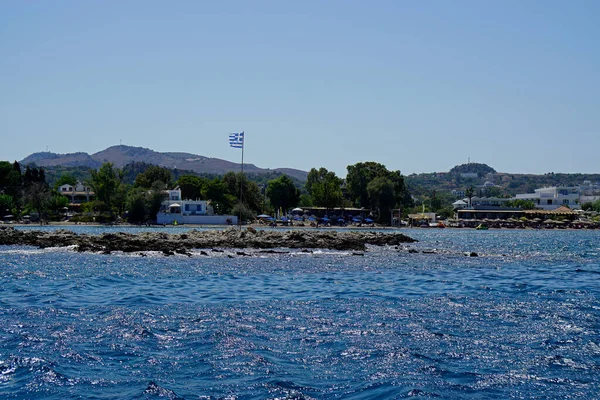 Littoral Pittoresque Faliraki Par Une Journée Ensoleillée — Photo