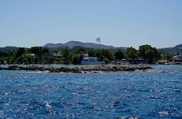 Malerische Küste Von Faliraki Einem Sonnigen Tag — Stockfoto