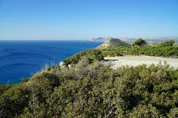 Miradouro Sobre Costa Perto Faliraki Ilha Rhodes — Fotografia de Stock