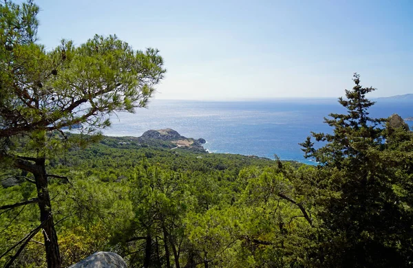 Dzikie Wybrzeże Wyspy Rodos Grecji — Zdjęcie stockowe