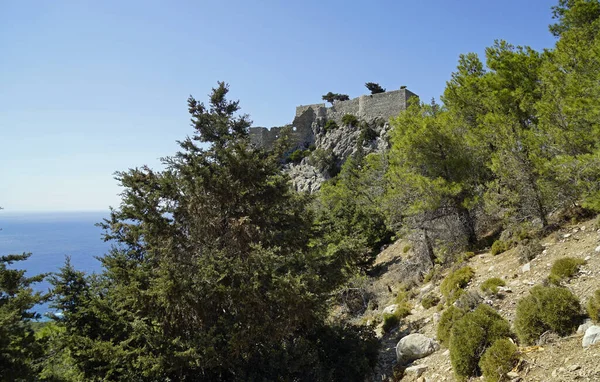 Wilde Küste Der Rhodos Insel Griechenland — Stockfoto