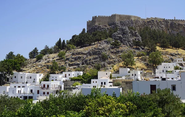 Natursköna Utsiktsplats Lindos Rhodos — Stockfoto