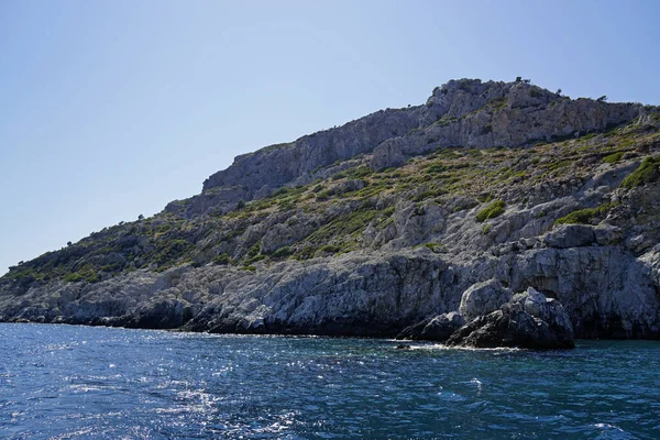 Océano Cristalino Costa Isla Rhodes — Foto de Stock