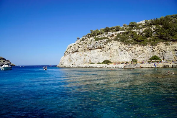 Залив Антония Куинна Острове Родос — стоковое фото