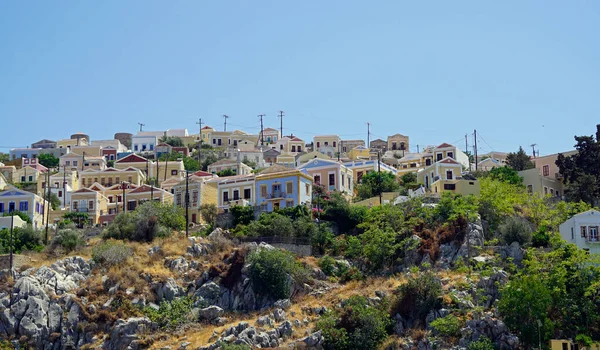 Pequeño Puerto Symi Isla Grecia —  Fotos de Stock