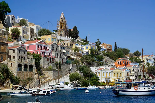 Pequeño Puerto Symi Isla Grecia — Foto de Stock