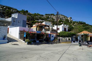 Rodos, Yunan, Ağustos 2021 - Dağlardaki geleneksel köy