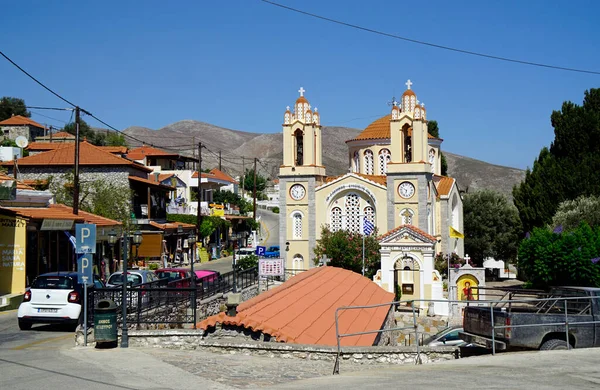 Rodi Grecia Circa Agosto 2021 Villaggio Tradizionale Montagna — Foto Stock