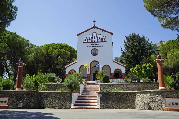 Rodi Grecia Circa Agosto 2021 Chiesa Piccolo Villaggio — Foto Stock