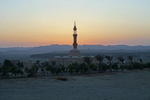 Mosque in egypt at sunset — Stock Photo, Image