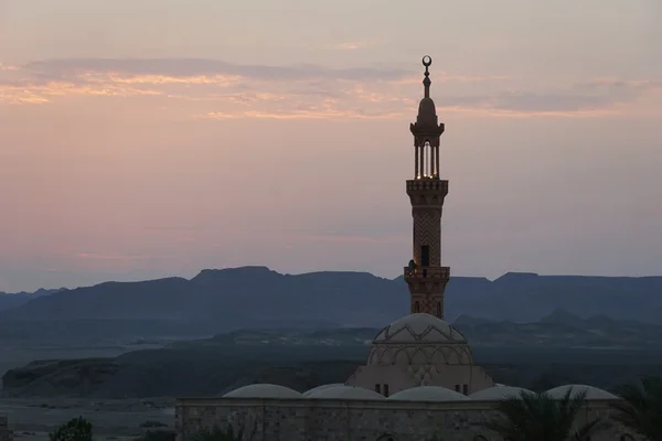 Mosque in egypt at sunset — Stock Photo, Image