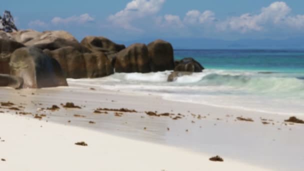 Increíble playa de seychelles — Vídeos de Stock