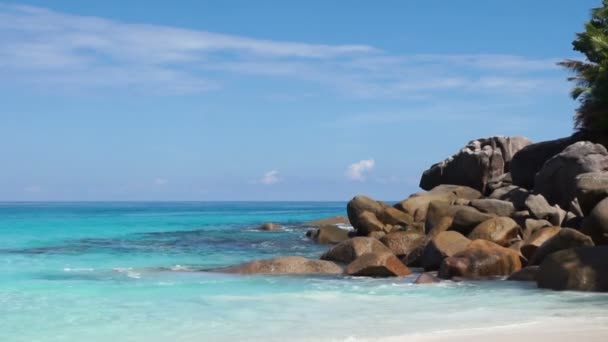 Geweldige Seychellen strand — Stockvideo