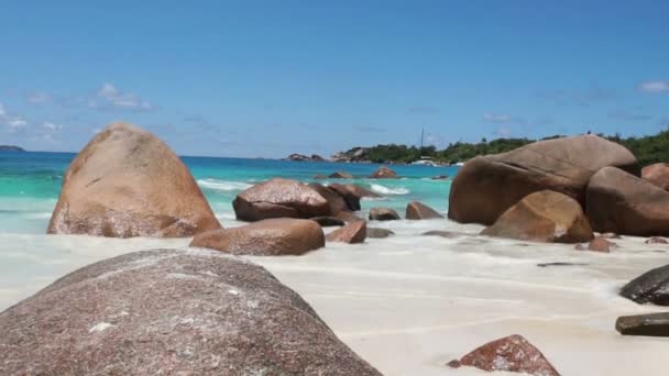 Praia incrível seychelles — Vídeo de Stock
