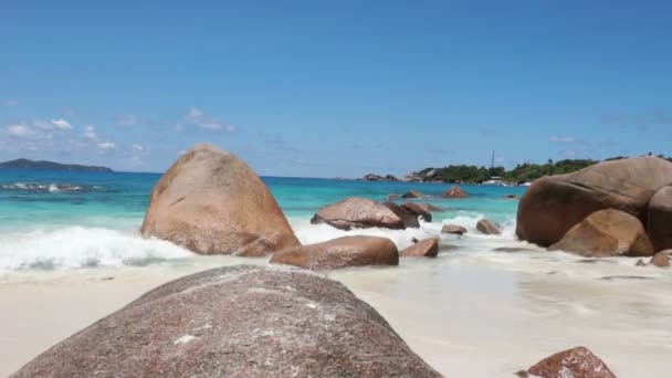 Incredibile spiaggia di Seychelles — Video Stock
