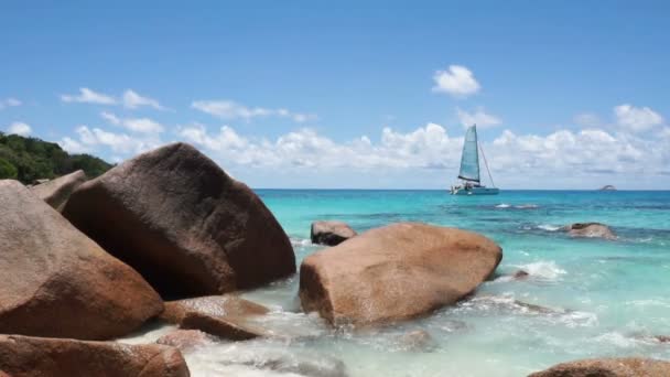 Seychellen strand — Stockvideo